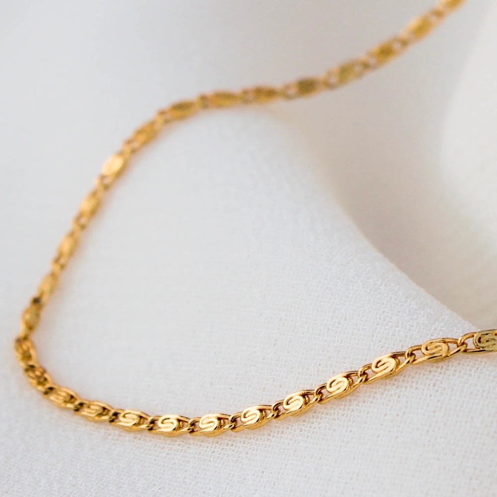 14k gold plated snail chain